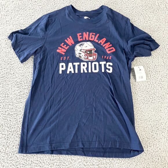 Starter New England Patriots Shirt Mens Large Blue Helmet Short Sleeve‎ Football - Picture 1 of 7
